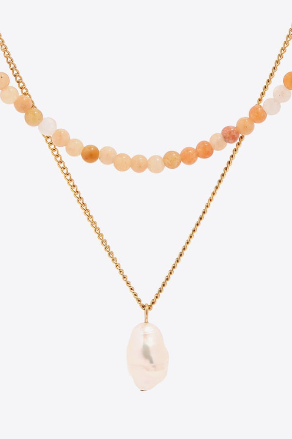 Double-Layered Freshwater Pearl Pendant Necklace - Crazy Like a Daisy Boutique #