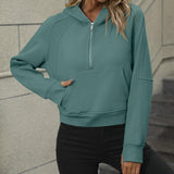 Zip-Up Raglan Sleeve Hoodie with Pocket - Crazy Like a Daisy Boutique