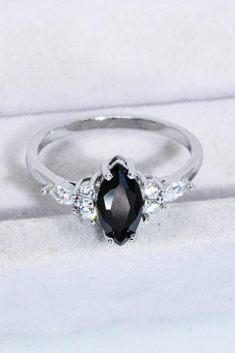 Black Agate Ring - 925 Sterling Silver - Crazy Like a Daisy Boutique