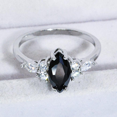 Black Agate Ring - 925 Sterling Silver - Crazy Like a Daisy Boutique
