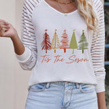 Graphic Striped Long Sleeve T-Shirt - Crazy Like a Daisy Boutique