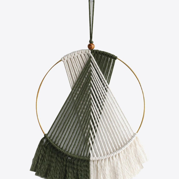 Contrast Fringe Round Macrame Wall Hanging - Crazy Like a Daisy Boutique #