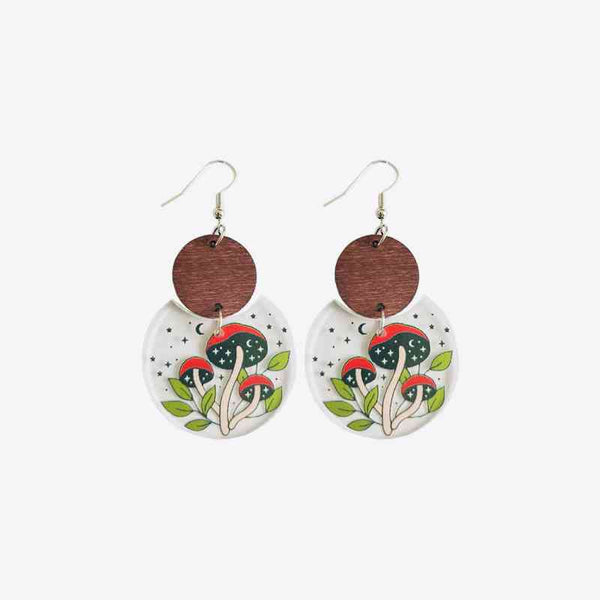 Printed Geometric Drop Earrings - Crazy Like a Daisy Boutique #