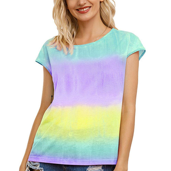 Tie Dye Round Neck Short Sleeve Tee - Crazy Like a Daisy Boutique #