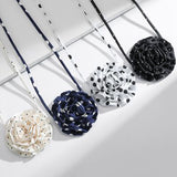 Polka Dot Camellia Flower Tie Choker Necklace - Crazy Like a Daisy Boutique #