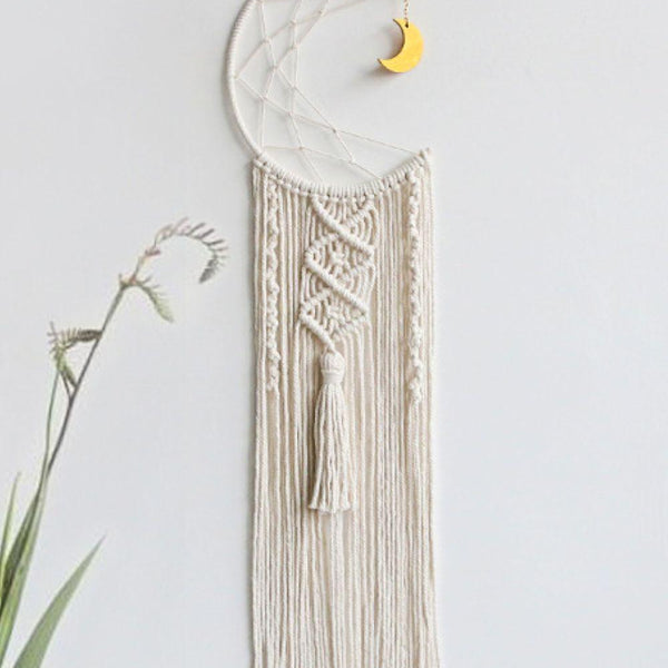 Bohemian Hand-Woven Moon Macrame Wall Hanging - Crazy Like a Daisy Boutique #