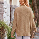 Mock Neck Dropped Shoulder Sweater - Crazy Like a Daisy Boutique