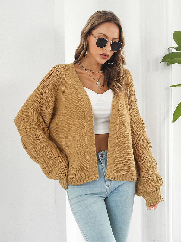 Open Front Ribbed Trim Cardigan - Crazy Like a Daisy Boutique #