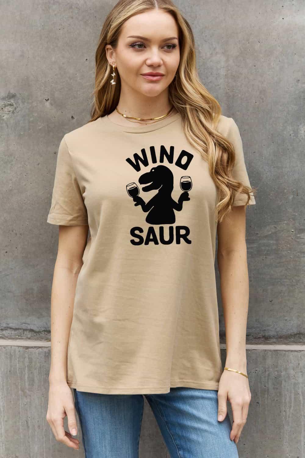 Simply Love Full Size WINOSAUR Graphic Cotton Tee - Crazy Like a Daisy Boutique #