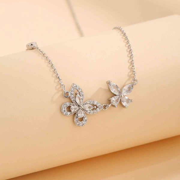 Zircon 925 Sterling Silver Butterfly Necklace - Crazy Like a Daisy Boutique #