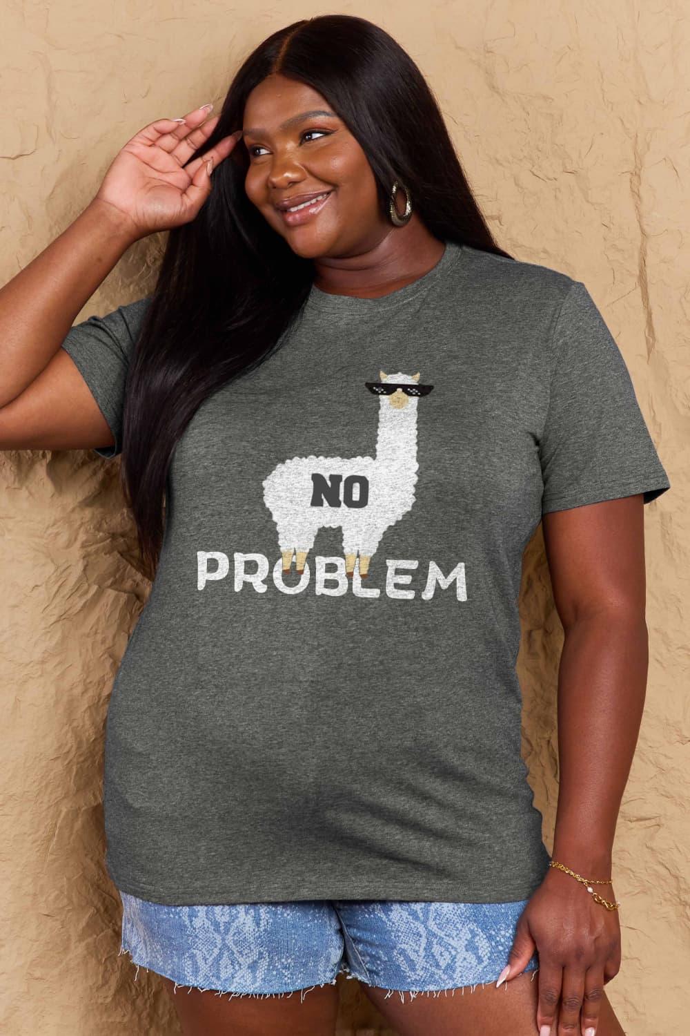 Simply Love Full Size NO PROBLEM Graphic Cotton Tee - Crazy Like a Daisy Boutique #