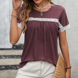 Contrast Round Neck Short Sleeve Tee - Crazy Like a Daisy Boutique