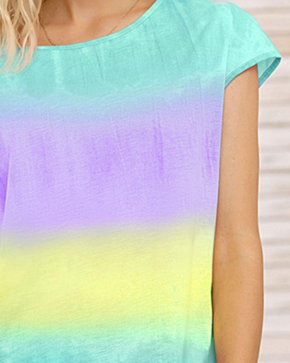 Tie Dye Round Neck Short Sleeve Tee - Crazy Like a Daisy Boutique