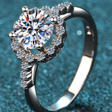 Moissanite Halo Ring 1 Carat - Crazy Like a Daisy Boutique