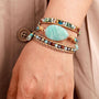 Handmade Natural Stone Beaded Triple Layer Bracelet - Crazy Like a Daisy Boutique #