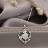 Opal Heart Pendant Necklace - Crazy Like a Daisy Boutique #
