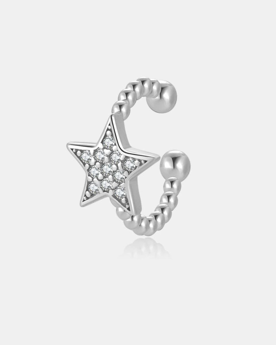 Inlaid Zircon Star Single Cuff Earring - Crazy Like a Daisy Boutique