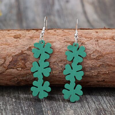 Lucky Clover Wooden Dangle Earrings - Crazy Like a Daisy Boutique #