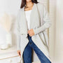 Double Take Open Front Duster Cardigan with Pockets - Crazy Like a Daisy Boutique #