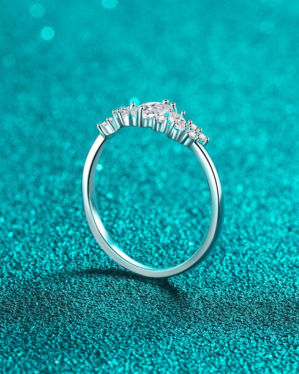Moissanite Rhodium-Plated Ring - Crazy Like a Daisy Boutique