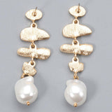 Abnormal Shpae Zinc Alloy Synthetic Pearl Dangle Earrings - Crazy Like a Daisy Boutique