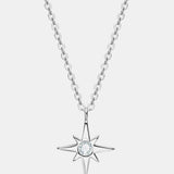 Moissanite North Star Pendant 925 Sterling Silver Necklace - Crazy Like a Daisy Boutique #