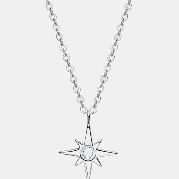Moissanite North Star Pendant 925 Sterling Silver Necklace - Crazy Like a Daisy Boutique