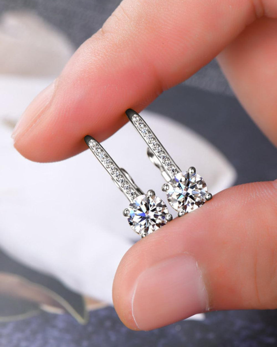 2 Carat Moissanite 925 Sterling Silver Earrings - Crazy Like a Daisy Boutique