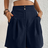 High Waist Shorts with Pockets - Crazy Like a Daisy Boutique #