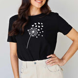 Simply Love Full Size Dandelion Heart Graphic Cotton T-Shirt - Crazy Like a Daisy Boutique #