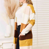 Woven Right Color Block Dropped Shoulder Cardigan - Crazy Like a Daisy Boutique #