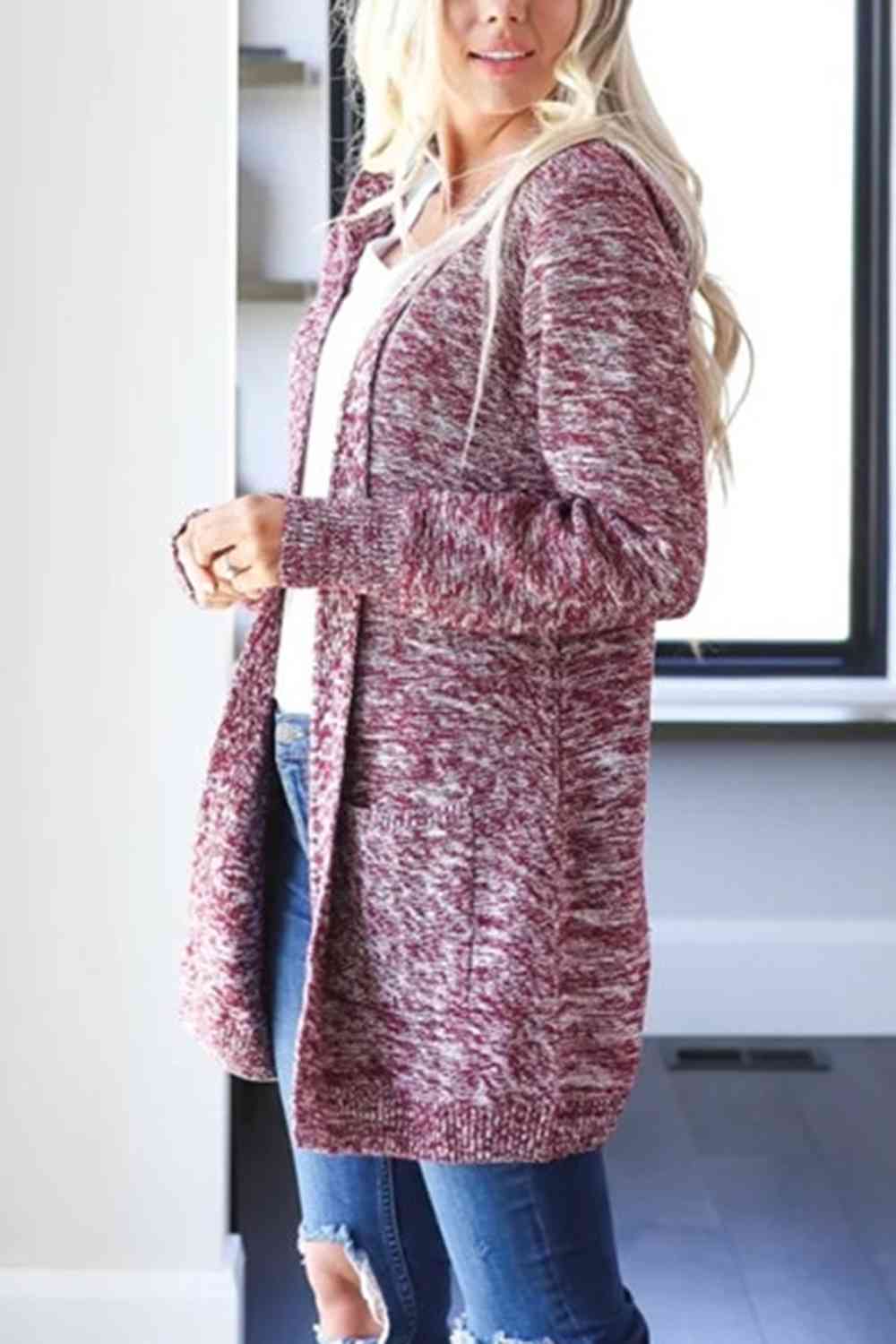 Heathered Open Front Cardigan with Pockets - Crazy Like a Daisy Boutique #