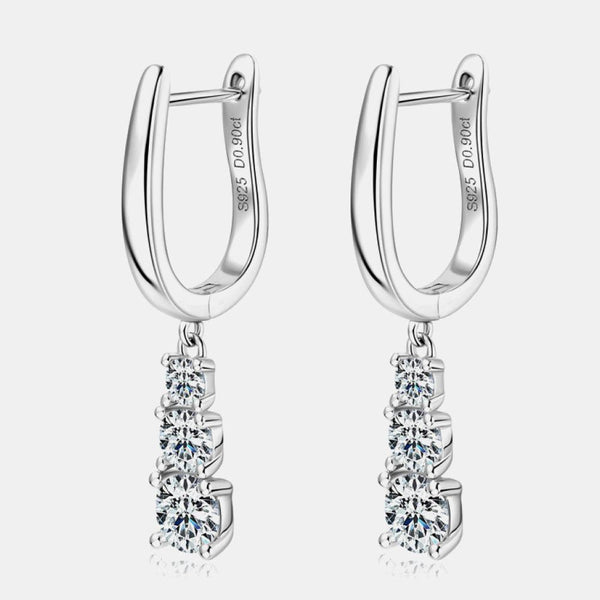1.8 Carat Moissanite 925 Sterling Silver Drop Earrings - Crazy Like a Daisy Boutique