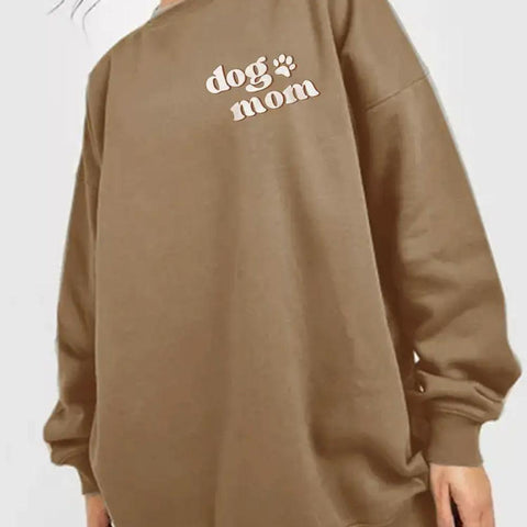 Simply Love Full Size Round Neck Dropped Shoulder DOG MOM Graphic Sweatshirt - Crazy Like a Daisy Boutique