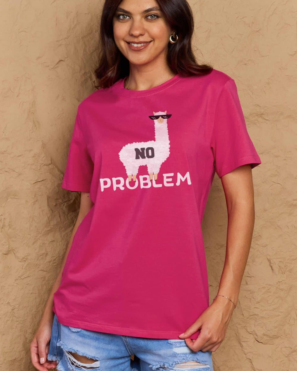 Simply Love Full Size NO PROBLEM Graphic Cotton Tee - Crazy Like a Daisy Boutique