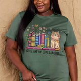 Simply Love Full Size BOOKS ARE MY LOVE LANGUAGE Graphic Cotton Tee - Crazy Like a Daisy Boutique