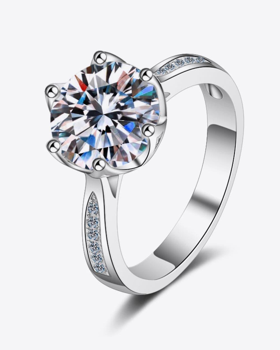 Moissanite Side Stone Ring 3 Carat - Crazy Like a Daisy Boutique