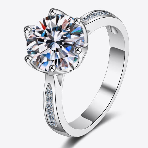 Moissanite Side Stone Ring 3 Carat - Crazy Like a Daisy Boutique