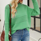Round Neck Opnework Long Sleeve Pullover Sweater - Crazy Like a Daisy Boutique