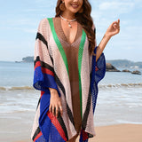 Openwork Color Block Plunge Cover-Up - Crazy Like a Daisy Boutique #