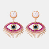Evil Eye Shape Rhinestone Zinc Alloy Synthetic Dangle Earrings - Crazy Like a Daisy Boutique
