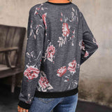 Floral Round Neck Raglan Sleeve Sweatshirt - Crazy Like a Daisy Boutique #