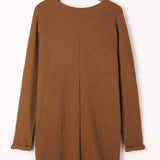 Pleated Detail Open Front Longline Cardigan - Crazy Like a Daisy Boutique