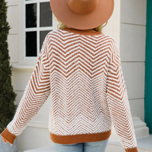 Round Neck Long Sleeve Sweater - Crazy Like a Daisy Boutique #