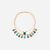 Geometric Alloy Double-Layered Necklace - Crazy Like a Daisy Boutique