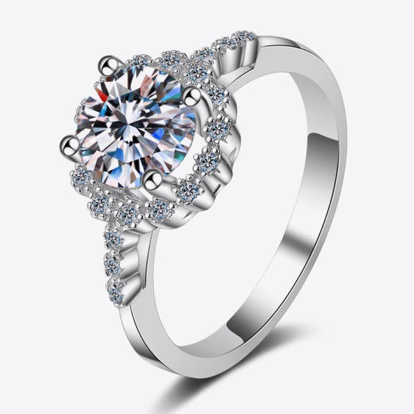 Moissanite Halo Ring 1 Carat - Crazy Like a Daisy Boutique #