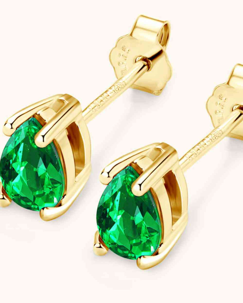 Lab-Grown Emerald Stud Earrings - Crazy Like a Daisy Boutique