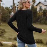 Ribbed Square Neck Long Sleeve Tee - Crazy Like a Daisy Boutique