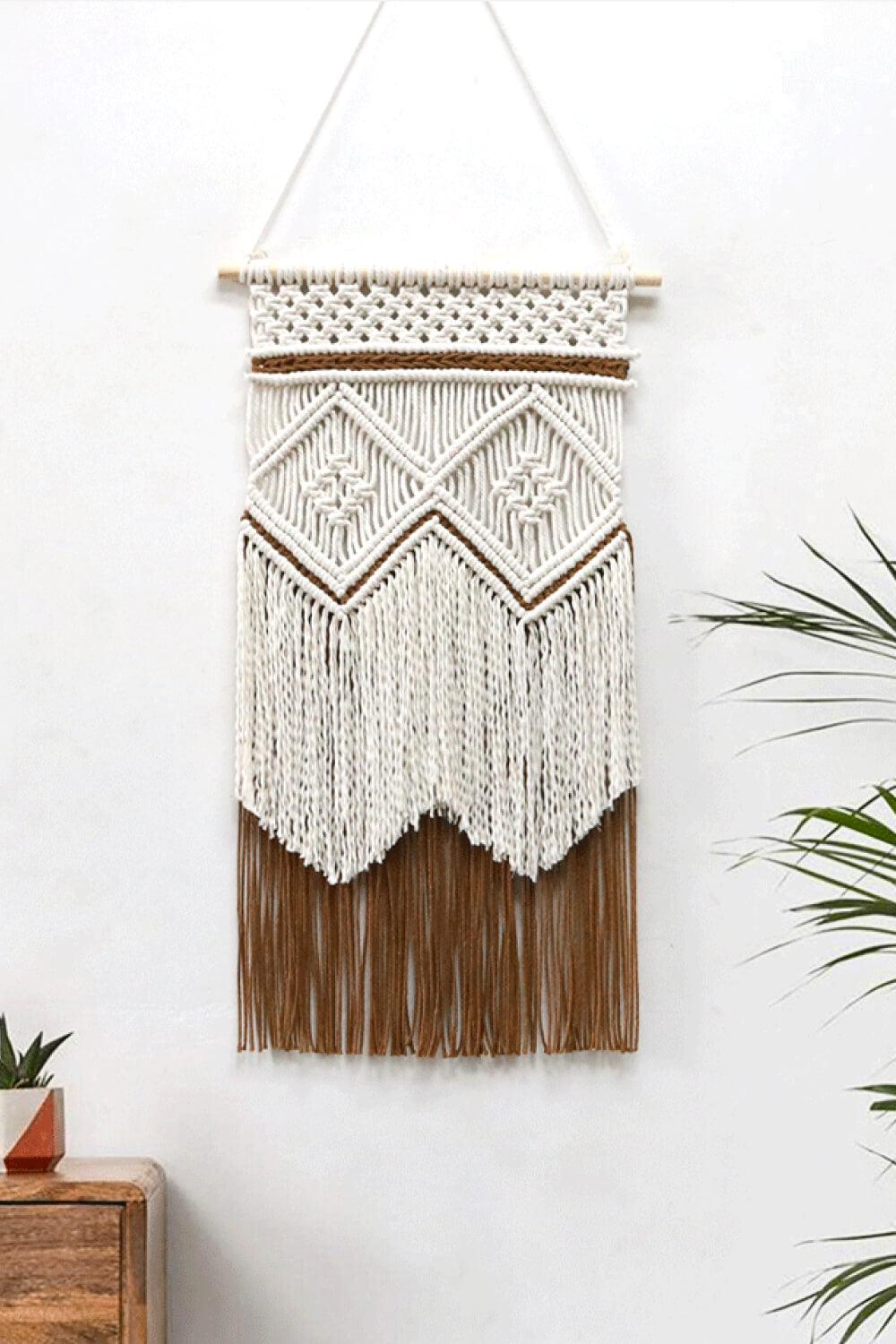 Two-Tone Handmade Macrame Wall Hanging - Crazy Like a Daisy Boutique #