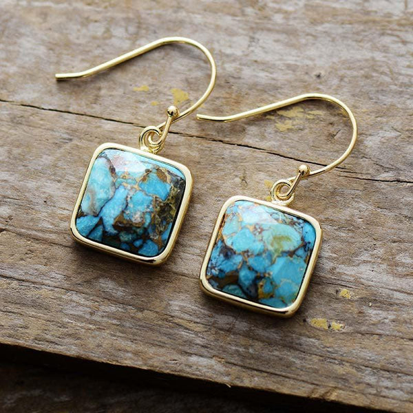 Square Copper Drop Earrings - Crazy Like a Daisy Boutique #